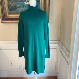 J CREW Forest Green Wool Alpaca Turtleneck Sweater Dress